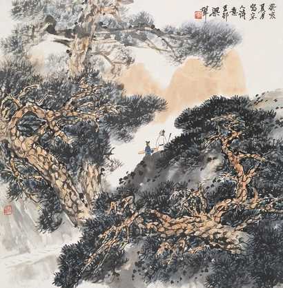 梁树年 1983年作 宋人诗意 立轴